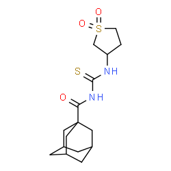 ChemSpider 2D Image | N-[(1,1-Dioxidotetrahydro-3-thiophenyl)carbamothioyl]-1-adamantanecarboxamide | C16H24N2O3S2