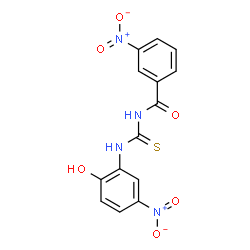 ChemSpider 2D Image | N-[(2-Hydroxy-5-nitrophenyl)carbamothioyl]-3-nitrobenzamide | C14H10N4O6S