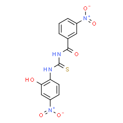 ChemSpider 2D Image | N-[(2-Hydroxy-4-nitrophenyl)carbamothioyl]-3-nitrobenzamide | C14H10N4O6S