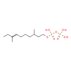 ChemSpider 2D Image | 3,8-Dimethyl-7-decen-1-yl trihydrogen diphosphate | C12H26O7P2