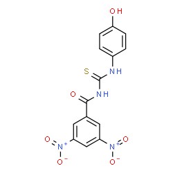 ChemSpider 2D Image | N-[(4-Hydroxyphenyl)carbamothioyl]-3,5-dinitrobenzamide | C14H10N4O6S