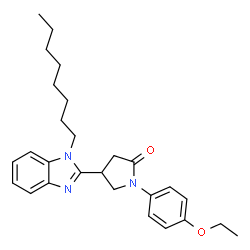 ChemSpider 2D Image | 1-(4-Ethoxyphenyl)-4-(1-octyl-1H-benzimidazol-2-yl)-2-pyrrolidinone | C27H35N3O2
