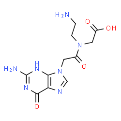 ChemSpider 2D Image | N-(2-Aminoethyl)-N-[(2-amino-6-oxo-3,6-dihydro-9H-purin-9-yl)acetyl]glycine | C11H15N7O4