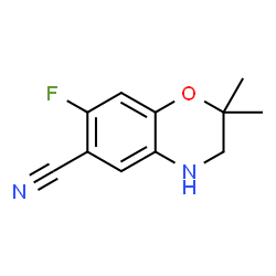 ChemSpider 2D Image | 7-Fluoro-2,2-dimethyl-3,4-dihydro-2H-1,4-benzoxazine-6-carbonitrile | C11H11FN2O