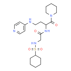 ChemSpider 2D Image | N~2~-(Cyclohexylsulfonyl)-N-[1-oxo-1-(1-piperidinyl)-4-(4-pyridinylamino)-2-butanyl]glycinamide | C22H35N5O4S
