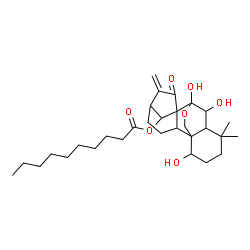 ChemSpider 2D Image | 1,6,7-Trihydroxy-15-oxo-7,20-epoxykaur-16-en-14-yl decanoate | C30H46O7