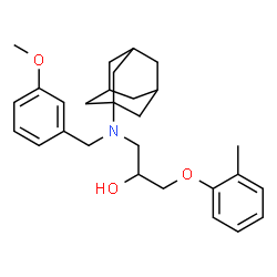 ChemSpider 2D Image | 1-[Adamantan-1-yl(3-methoxybenzyl)amino]-3-(2-methylphenoxy)-2-propanol | C28H37NO3