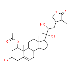 ChemSpider 2D Image | 3,20,22-Trihydroxy-26-oxo-26,28-epoxyergost-5-en-1-yl acetate | C30H46O7
