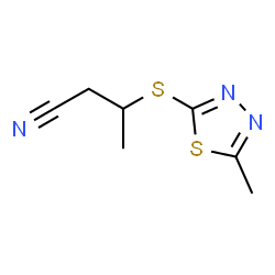 ChemSpider 2D Image | 3-[(5-Methyl-1,3,4-thiadiazol-2-yl)thio]butanenitrile | C7H9N3S2