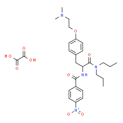 ChemSpider 2D Image | O-[2-(Dimethylamino)ethyl]-Nalpha-(4-nitrobenzoyl)-N,N-dipropyltyrosinamide ethanedioate (1:1) | C28H38N4O9