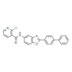 ChemSpider 2D Image | N-[2-(4-Biphenylyl)-1,3-benzoxazol-5-yl]-2-chloronicotinamide | C25H16ClN3O2