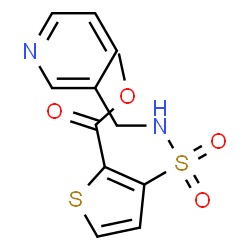 ChemSpider 2D Image | Methyl 3-[(3-pyridinylmethyl)sulfamoyl]-2-thiophenecarboxylate | C12H12N2O4S2