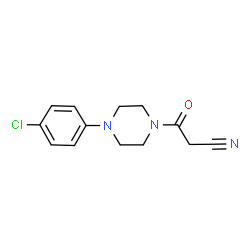 ChemSpider 2D Image | 3-[4-(4-Chlorophenyl)-1-piperazinyl]-3-oxopropanenitrile | C13H14ClN3O