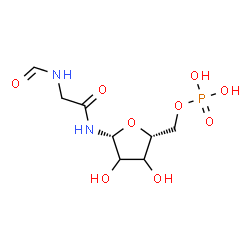 ChemSpider 2D Image | N-(N-Formylglycyl)-5-O-phosphono-beta-D-glycero-pentofuranosylamine | C8H15N2O9P