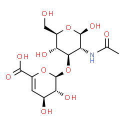 ChemSpider 2D Image | 3-(4-deoxy-beta-D-gluc-4-enosyluronic acid)-N-acetyl-D-glucosamine | C14H21NO11