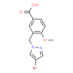 ChemSpider 2D Image | 3-[(4-bromopyrazol-1-yl)methyl]-4-methoxybenzoic acid | C12H11BrN2O3