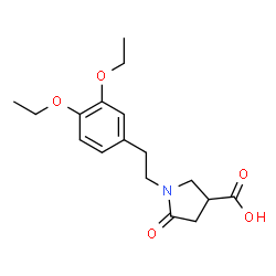 ChemSpider 2D Image | 1-[2-(3,4-Diethoxyphenyl)ethyl]-5-oxo-3-pyrrolidinecarboxylic acid | C17H23NO5
