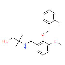 ChemSpider 2D Image | 2-({2-[(2-Fluorobenzyl)oxy]-3-methoxybenzyl}amino)-2-methyl-1-propanol | C19H24FNO3