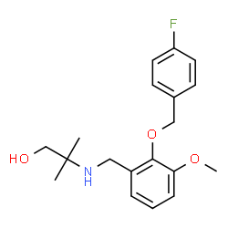 ChemSpider 2D Image | 2-({2-[(4-Fluorobenzyl)oxy]-3-methoxybenzyl}amino)-2-methyl-1-propanol | C19H24FNO3