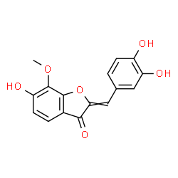 ChemSpider 2D Image | 2-(3,4-Dihydroxybenzylidene)-6-hydroxy-7-methoxy-1-benzofuran-3(2H)-one | C16H12O6