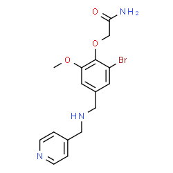 ChemSpider 2D Image | 2-(2-Bromo-6-methoxy-4-{[(4-pyridinylmethyl)amino]methyl}phenoxy)acetamide | C16H18BrN3O3