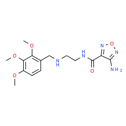 ChemSpider 2D Image | 4-Amino-N-{2-[(2,3,4-trimethoxybenzyl)amino]ethyl}-1,2,5-oxadiazole-3-carboxamide | C15H21N5O5