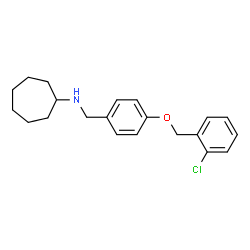 ChemSpider 2D Image | N-{4-[(2-Chlorobenzyl)oxy]benzyl}cycloheptanamine | C21H26ClNO