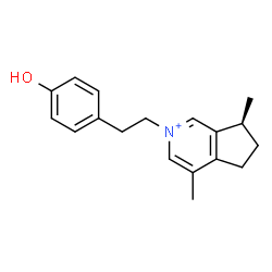 ChemSpider 2D Image | (7S)-2-[2-(4-Hydroxyphenyl)ethyl]-4,7-dimethyl-6,7-dihydro-5H-cyclopenta[c]pyridinium | C18H22NO