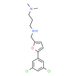ChemSpider 2D Image | N'-{[5-(3,5-Dichlorophenyl)-2-furyl]methyl}-N,N-dimethyl-1,3-propanediamine | C16H20Cl2N2O