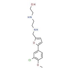 ChemSpider 2D Image | 2-{[2-({[5-(3-Chloro-4-methoxyphenyl)-2-furyl]methyl}amino)ethyl]amino}ethanol | C16H21ClN2O3