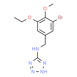ChemSpider 2D Image | N-(3-Bromo-5-ethoxy-4-methoxybenzyl)-2H-tetrazol-5-amine | C11H14BrN5O2