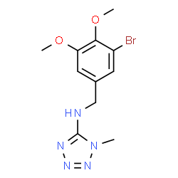 ChemSpider 2D Image | N-(3-Bromo-4,5-dimethoxybenzyl)-1-methyl-1H-tetrazol-5-amine | C11H14BrN5O2