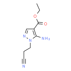 ChemSpider 2D Image | Ethyl 5-amino-1-(2-cyanoethyl)-1H-pyrazole-4-carboxylate | C9H12N4O2
