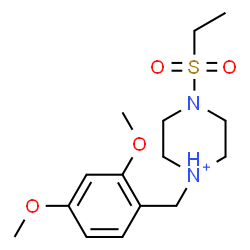 ChemSpider 2D Image | 1-(2,4-Dimethoxybenzyl)-4-(ethylsulfonyl)piperazin-1-ium | C15H25N2O4S