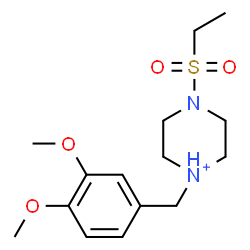 ChemSpider 2D Image | 1-(3,4-Dimethoxybenzyl)-4-(ethylsulfonyl)piperazin-1-ium | C15H25N2O4S