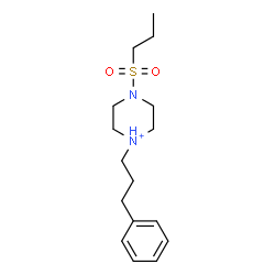 ChemSpider 2D Image | 1-(3-Phenylpropyl)-4-(propylsulfonyl)piperazin-1-ium | C16H27N2O2S