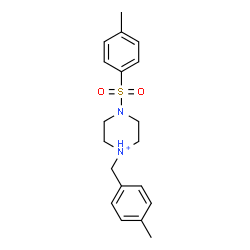 ChemSpider 2D Image | 1-(4-Methylbenzyl)-4-[(4-methylphenyl)sulfonyl]piperazin-1-ium | C19H25N2O2S