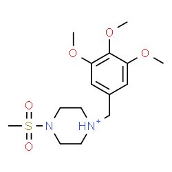 ChemSpider 2D Image | 4-(Methylsulfonyl)-1-(3,4,5-trimethoxybenzyl)piperazin-1-ium | C15H25N2O5S