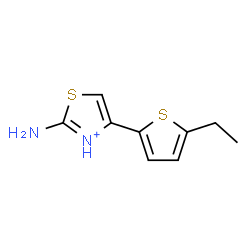 ChemSpider 2D Image | 2-Amino-4-(5-ethyl-2-thienyl)-1,3-thiazol-3-ium | C9H11N2S2