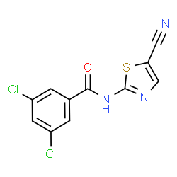ChemSpider 2D Image | 3,5-Dichloro-N-(5-cyano-1,3-thiazol-2-yl)benzamide | C11H5Cl2N3OS