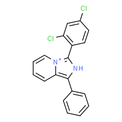 ChemSpider 2D Image | 3-(2,4-Dichlorophenyl)-1-phenyl-2H-imidazo[1,5-a]pyridin-4-ium | C19H13Cl2N2