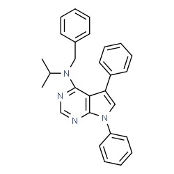 ChemSpider 2D Image | N-Benzyl-N-isopropyl-5,7-diphenyl-7H-pyrrolo[2,3-d]pyrimidin-4-amine | C28H26N4
