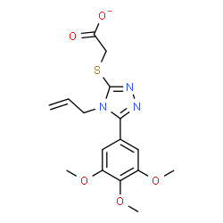 ChemSpider 2D Image | {[4-Allyl-5-(3,4,5-trimethoxyphenyl)-4H-1,2,4-triazol-3-yl]sulfanyl}acetate | C16H18N3O5S