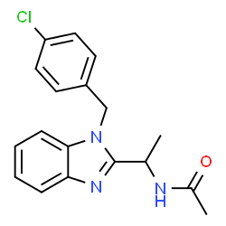 ChemSpider 2D Image | N-{1-[1-(4-Chlorobenzyl)-1H-benzimidazol-2-yl]ethyl}acetamide | C18H18ClN3O