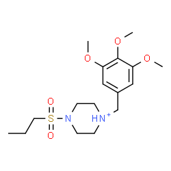 ChemSpider 2D Image | 4-(Propylsulfonyl)-1-(3,4,5-trimethoxybenzyl)piperazin-1-ium | C17H29N2O5S
