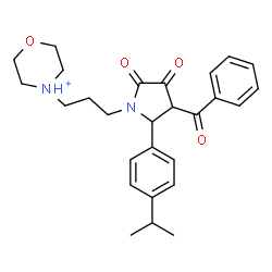 ChemSpider 2D Image | 4-{3-[3-Benzoyl-2-(4-isopropylphenyl)-4,5-dioxo-1-pyrrolidinyl]propyl}morpholin-4-ium | C27H33N2O4