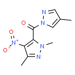 ChemSpider 2D Image | (1,3-Dimethyl-4-nitro-1H-pyrazol-5-yl)(4-methyl-1H-pyrazol-1-yl)methanone | C10H11N5O3