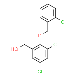 ChemSpider 2D Image | {3,5-Dichloro-2-[(2-chlorobenzyl)oxy]phenyl}methanol | C14H11Cl3O2