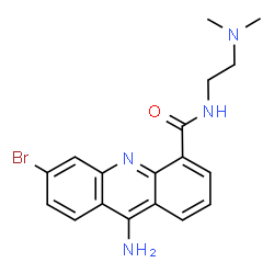 ChemSpider 2D Image | 9-Amino-6-bromo-N-[2-(dimethylamino)ethyl]-4-acridinecarboxamide | C18H19BrN4O