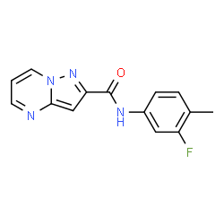 ChemSpider 2D Image | N-(3-Fluoro-4-methylphenyl)pyrazolo[1,5-a]pyrimidine-2-carboxamide | C14H11FN4O